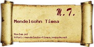 Mendelsohn Tímea névjegykártya